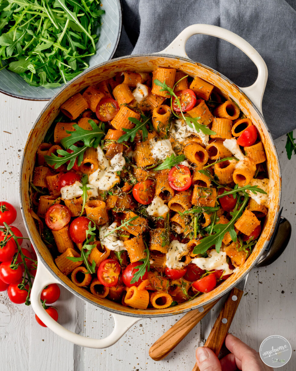 One Pot Pasta Tomate Rucola Rezept Naschware De