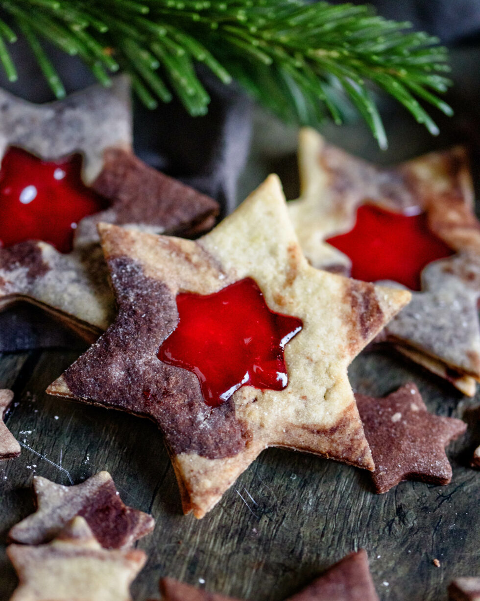 Mamorierte Spitzbuben - Rezept - naschware.de Mamorierte Spitzbuben - Rezept - naschware.de